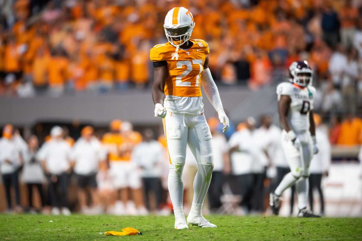 Tennessee Volunteers EDGE James Pearce Jr. during the win over Texas A&M. (Photo by Brianna Paciorka of the News Sentinel)